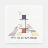 Serviette En Papier Monogramme de style néoplasticisme frappant. Lettr (Devant)