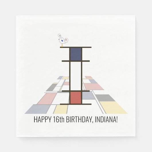 Serviette En Papier Monogramme de style néoplasticisme frappant. Lettr (Devant)