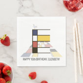 Serviette En Papier Monogramme de style néoplasticisme frappant. Lettr (En situation)