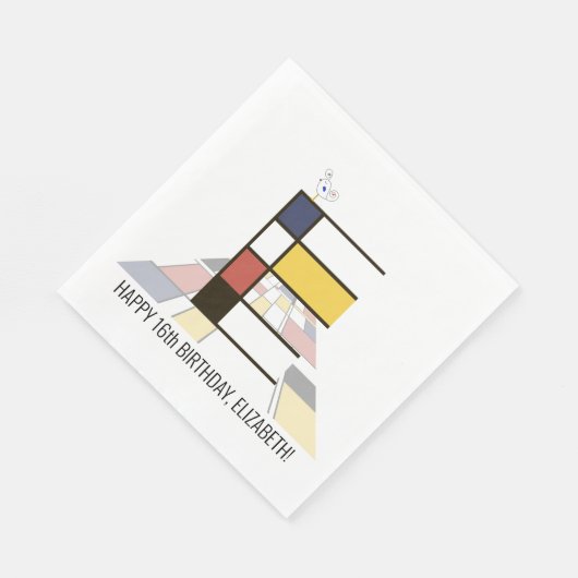 Serviette En Papier Monogramme de style néoplasticisme frappant. Lettr (Coin)