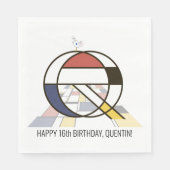 Serviette En Papier Monogramme de style néoplasticisme frappant. Lettr (Devant)