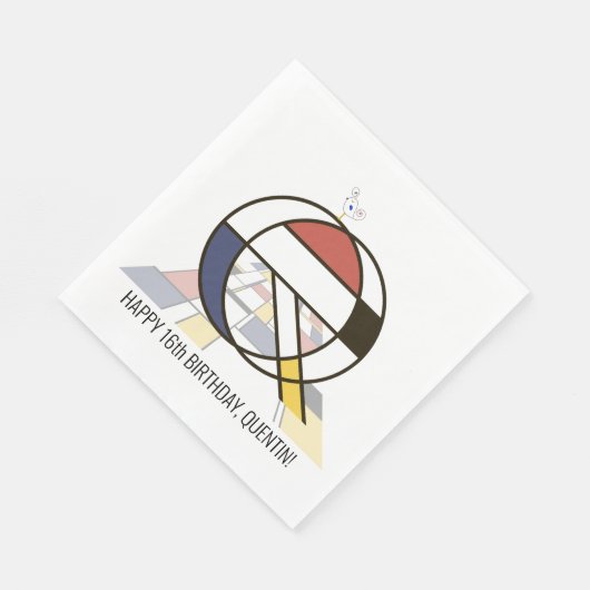 Serviette En Papier Monogramme de style néoplasticisme frappant. Lettr (Coin)