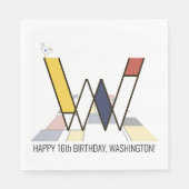 Serviette En Papier Monogramme de style néoplasticisme frappant. Lettr (Devant)