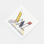 Serviette En Papier Monogramme de style néoplasticisme frappant. Lettr (Coin)