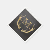 Serviette En Papier Monogramme de tableau noir de Parties scintillant  (Coin)
