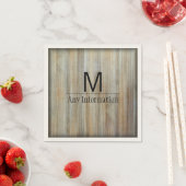 Serviette En Papier Monogramme de texture de grain de bois #2 (En situation)