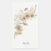 Serviette En Papier Monogramme de tournesol pâle (Devant)