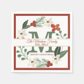 Serviette En Papier Monogramme des fils de Noël | Nom Noël (Devant)