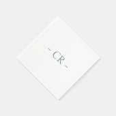 Serviette En Papier Monogramme des initiaux de couple vert de taille s (Coin)