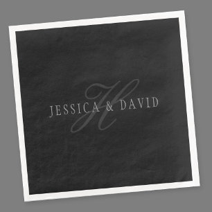 Serviette En Papier Monogramme des noms de couples et du nom de famill