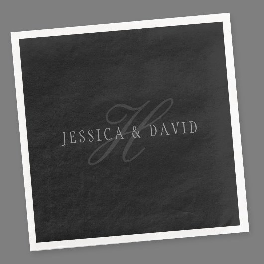 Serviette En Papier Monogramme des noms de couples & nom de famille