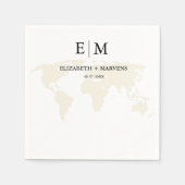 Serviette En Papier Monogramme destination voyage thème mariage (Devant)