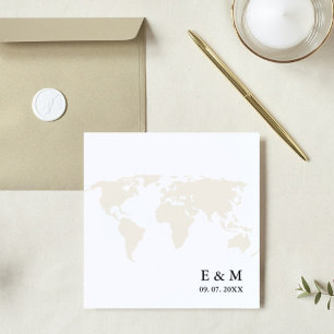 Serviette En Papier Monogramme destination voyage thème mariage