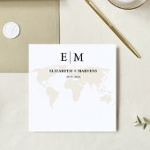 Serviette En Papier Monogramme destination voyage thème mariage