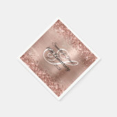 Serviette En Papier Monogramme d'huile d'or Rose de la Glitterie 10e a (Coin)