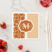 Serviette En Papier Monogramme d'impression de girafe (En situation)