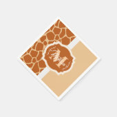 Serviette En Papier Monogramme d'impression de girafe (Coin)