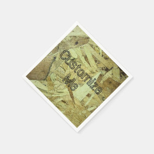 Serviette En Papier Monogramme DIY Grain de Bois OSB Industriel