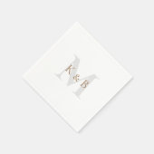 Serviette En Papier Monogramme d'or et gris blanc Cocktail serviettes (Coin)