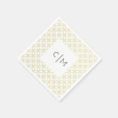 Serviette En Papier Monogramme d'or Géométrique Mariage Cocktail servi (Coin)