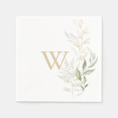 Serviette En Papier Monogramme doré Mariage Napkin (Devant)