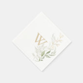 Serviette En Papier Monogramme doré Mariage Napkin (Coin)