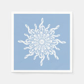 Serviette En Papier Monogramme d'ornement bleu d'hiver G-Clef Snowflak (Devant)