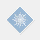 Serviette En Papier Monogramme d'ornement bleu d'hiver G-Clef Snowflak (Coin)