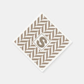 Serviette En Papier Monogramme d'os de cerf blanc tan (Coin)