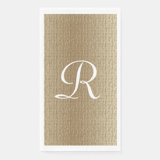 Serviette En Papier Monogramme du 50e anniversaire du Mariage Gold et (Devant)