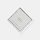 Serviette En Papier monogramme du couple (nom/initiale) sur blanc (Coin)