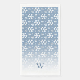 Serviette En Papier Monogramme du flocon bleu