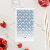 Serviette En Papier Monogramme du flocon bleu (En situation)