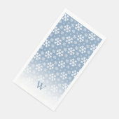 Serviette En Papier Monogramme du flocon bleu (Coin)