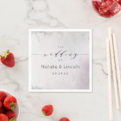Serviette En Papier Monogramme du Mariage d'huile d'argent violet Ombr (En situation)