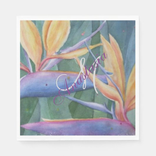 SERVIETTE EN PAPIER MONOGRAMME DU PARADIS TROPICAL (Devant)