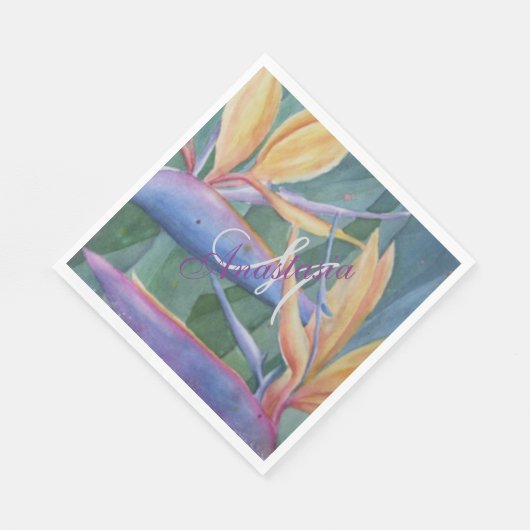 SERVIETTE EN PAPIER MONOGRAMME DU PARADIS TROPICAL (Coin)
