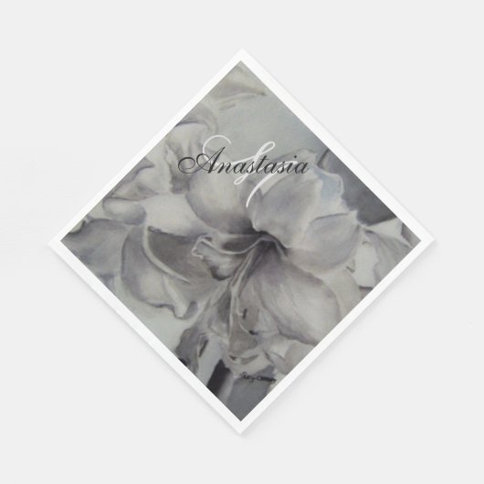 SERVIETTE EN PAPIER MONOGRAMME DU PARTI NOIR ET BLANC (Coin)