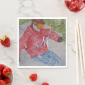 SERVIETTE EN PAPIER MONOGRAMME DU PARTI SKI DE LA COLLINE (En situation)