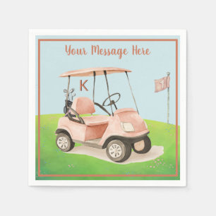 Serviette En Papier Monogramme du thème de golf de l'anniversaire de l