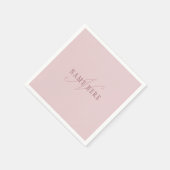 Serviette En Papier Monogramme élégant | Or Rose (Coin)