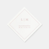 Monogramme Élégant Rose Clair Simple pour Mariage