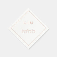 Monogramme Élégant Rose Simple Pour Mariage