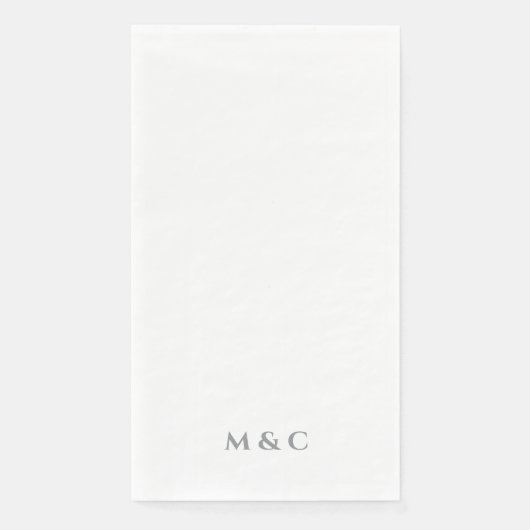 Serviette En Papier Monogramme Élégante Fête du 25e anniversaire moder (Devant)
