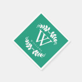 Serviette En Papier Monogramme Emerald Green (Coin)