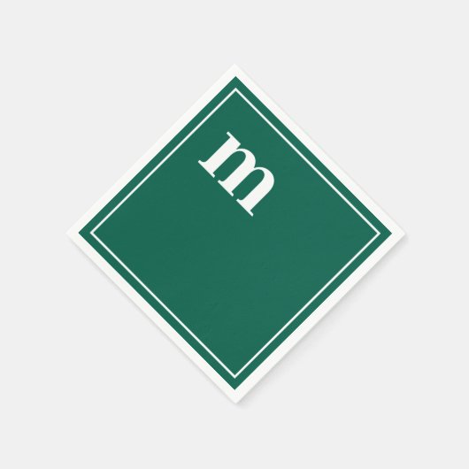 Serviette En Papier Monogramme émeraude Coque inférieur tendance vert  (Coin)