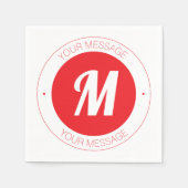 Serviette En Papier Monogramme et Modèle de texte circulaire personnal (Devant)