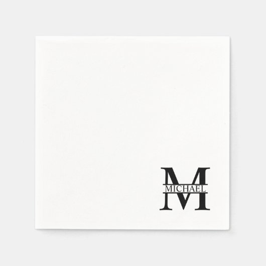 Serviette En Papier Monogramme et nom personnalisés (Devant)