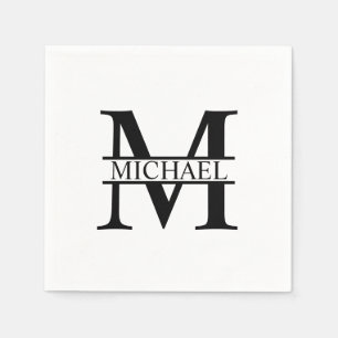 Serviette En Papier Monogramme et nom personnalisés