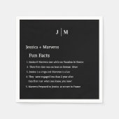 Serviette En Papier Monogramme Faits sur le mariage noir des jeunes ma (Devant)